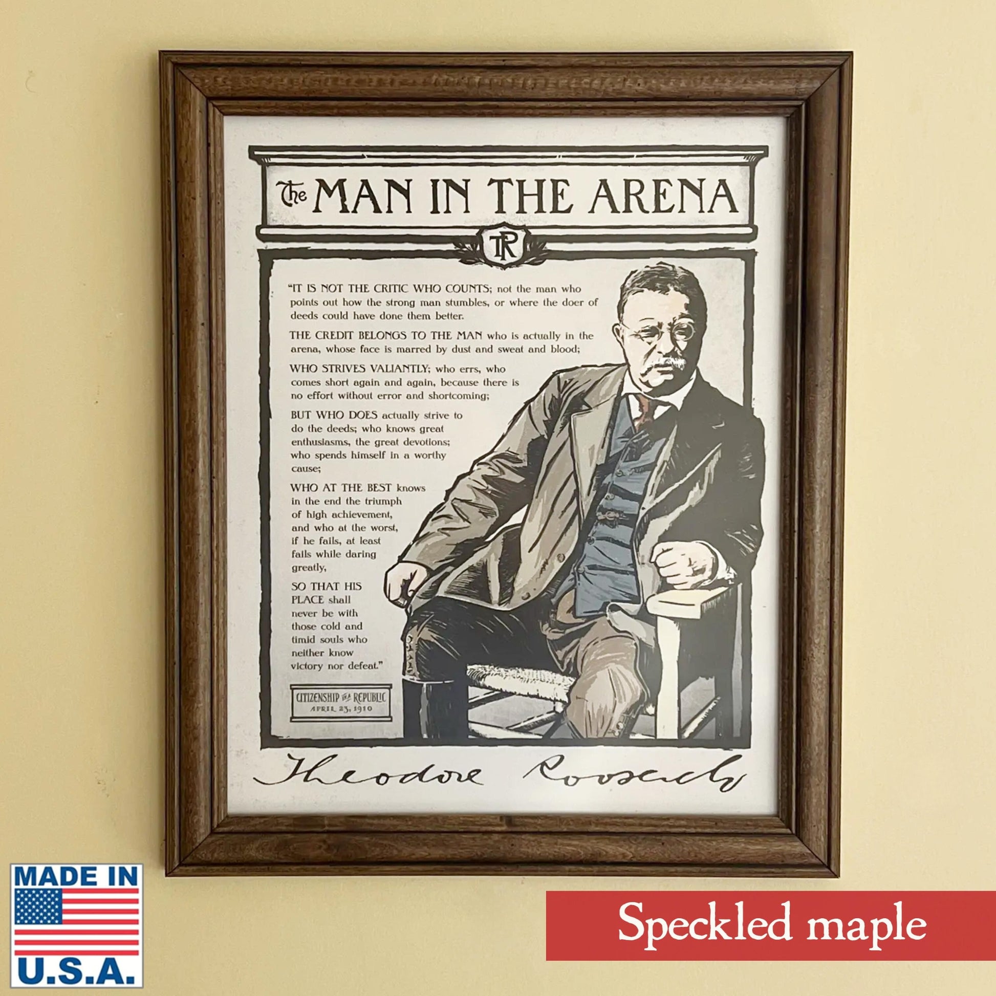 The Man in the Arena — Teddy Roosevelt original framed print made in A – The History List the-man-in-the-arena-teddy-roosevelt-original-framed-print-made-in-a-the-history-list