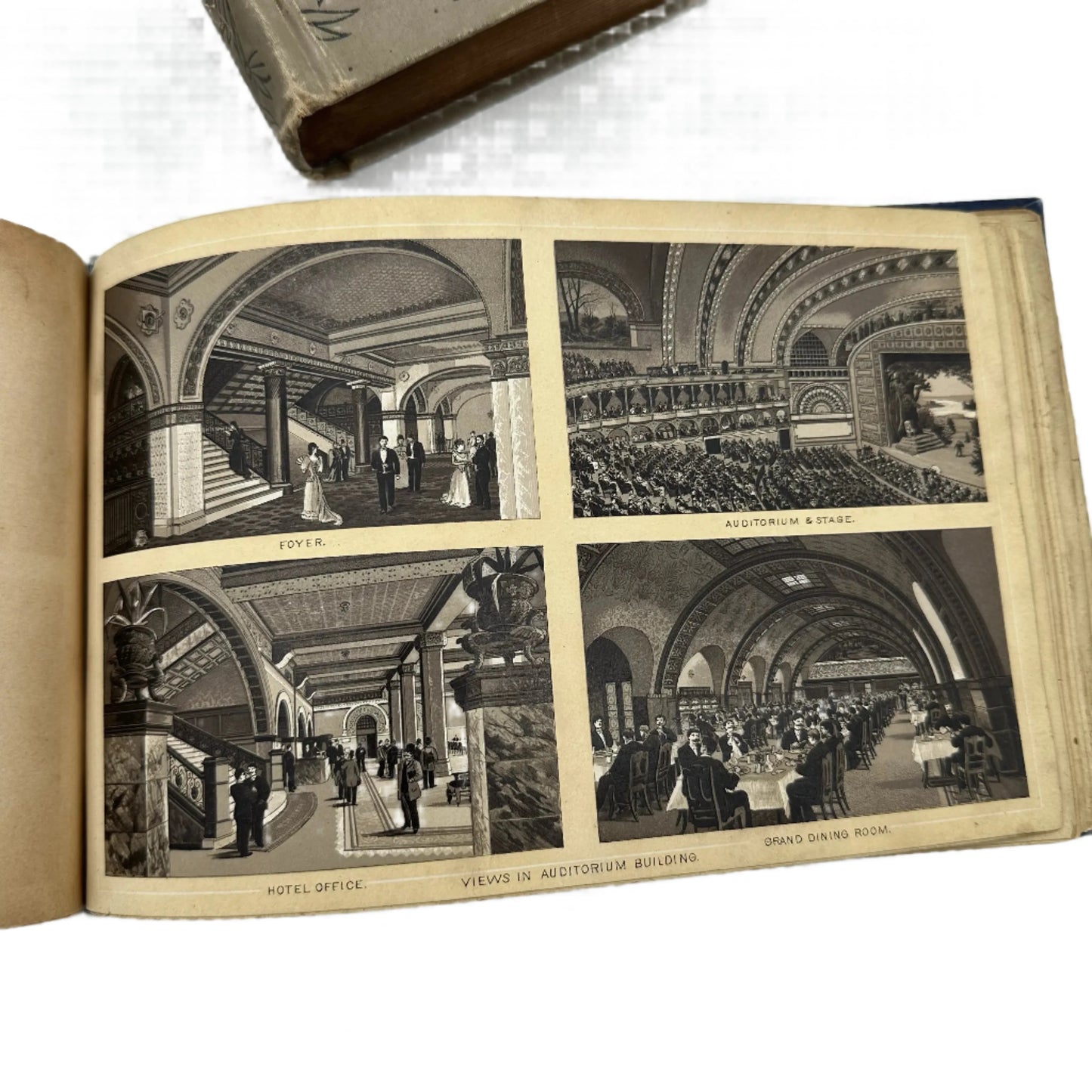 1893 "Artistic Guide to Chicago and the World's Columbian Exposition" with smaller blue book with images of Chicago