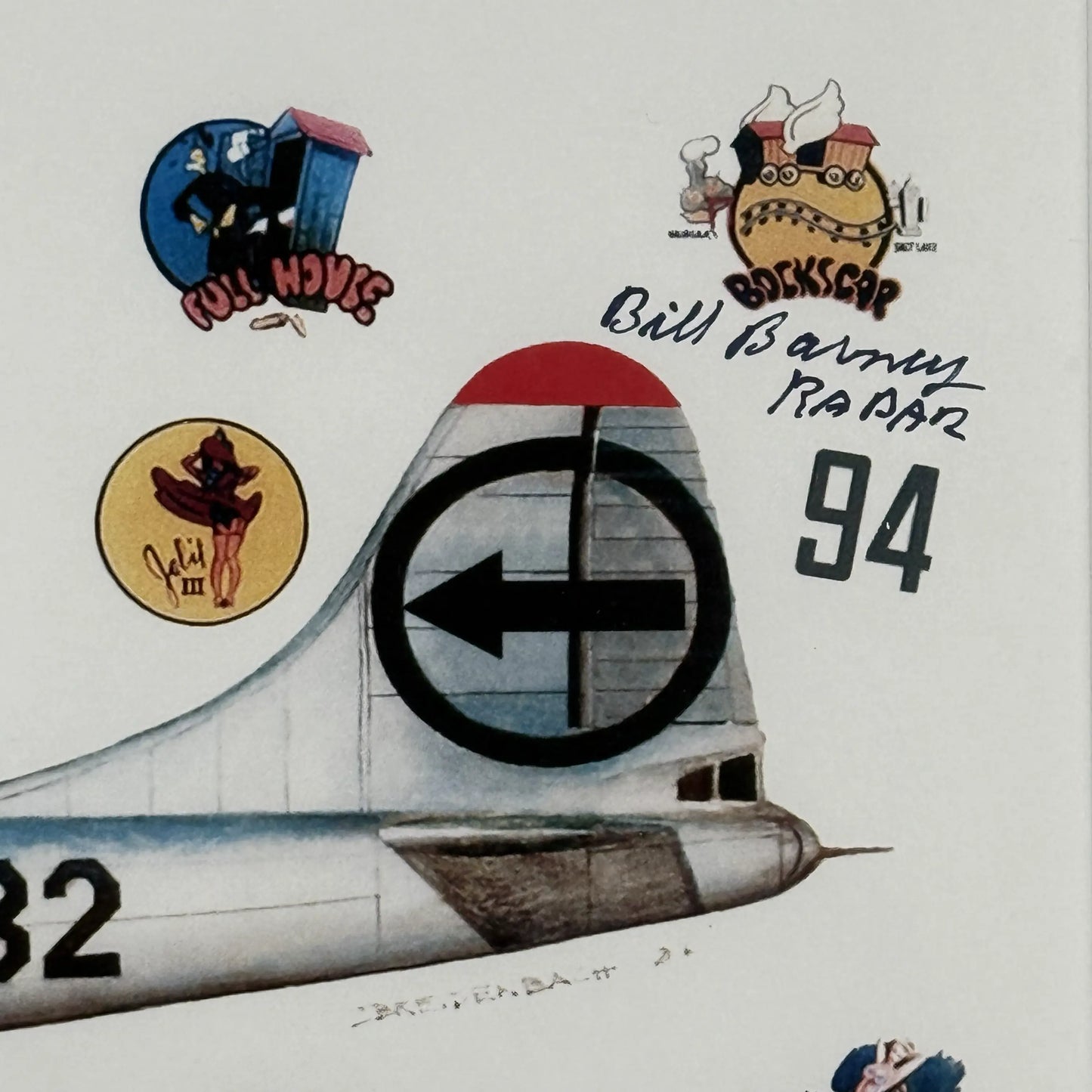 509th Composite Group Signed by Tibbets, Van Kirk, and other crew — Framed