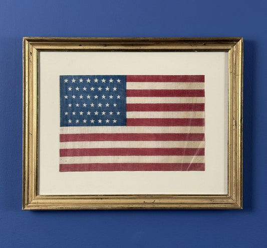 Framed 45-Star American Flag — c. 1896 - 1908