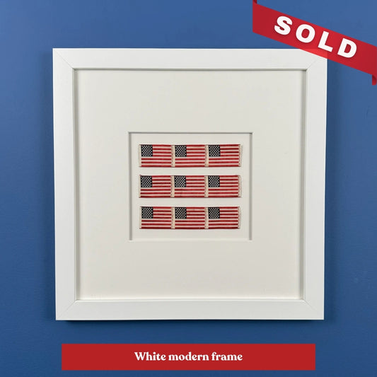 1876 American Centennial Silk Flags — Framed in a modern frame from The History List store