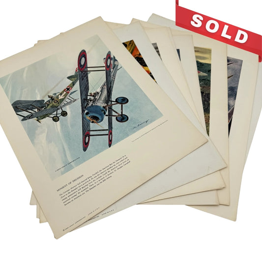 Eight WWI Aerial Combat Prints by Mervin Allen Corning for the Leach Corporation