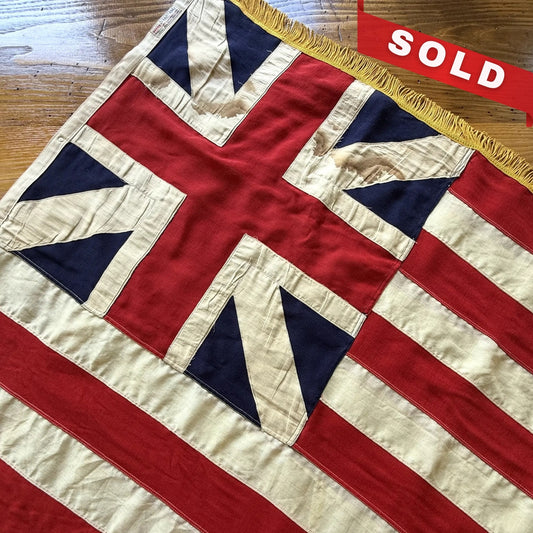 Grand Union display flag with gold fringe — 4' x 6' — Wool — Made by Annin