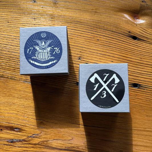 Revolutionary sterling silver charms made by hand in New England — 1773 and 1776 from The History List Store.