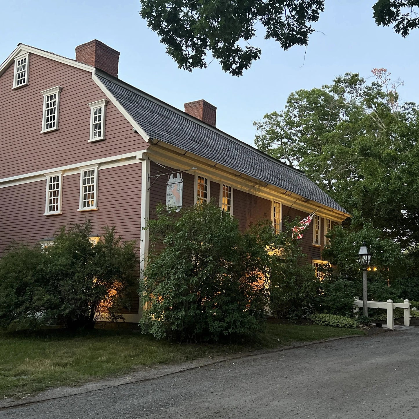 The Wayside Inn — Large painting — "The Arrival of the Boston Stage Coach at the Red Horse Tavern, 1812" — A. Lassell Ripley