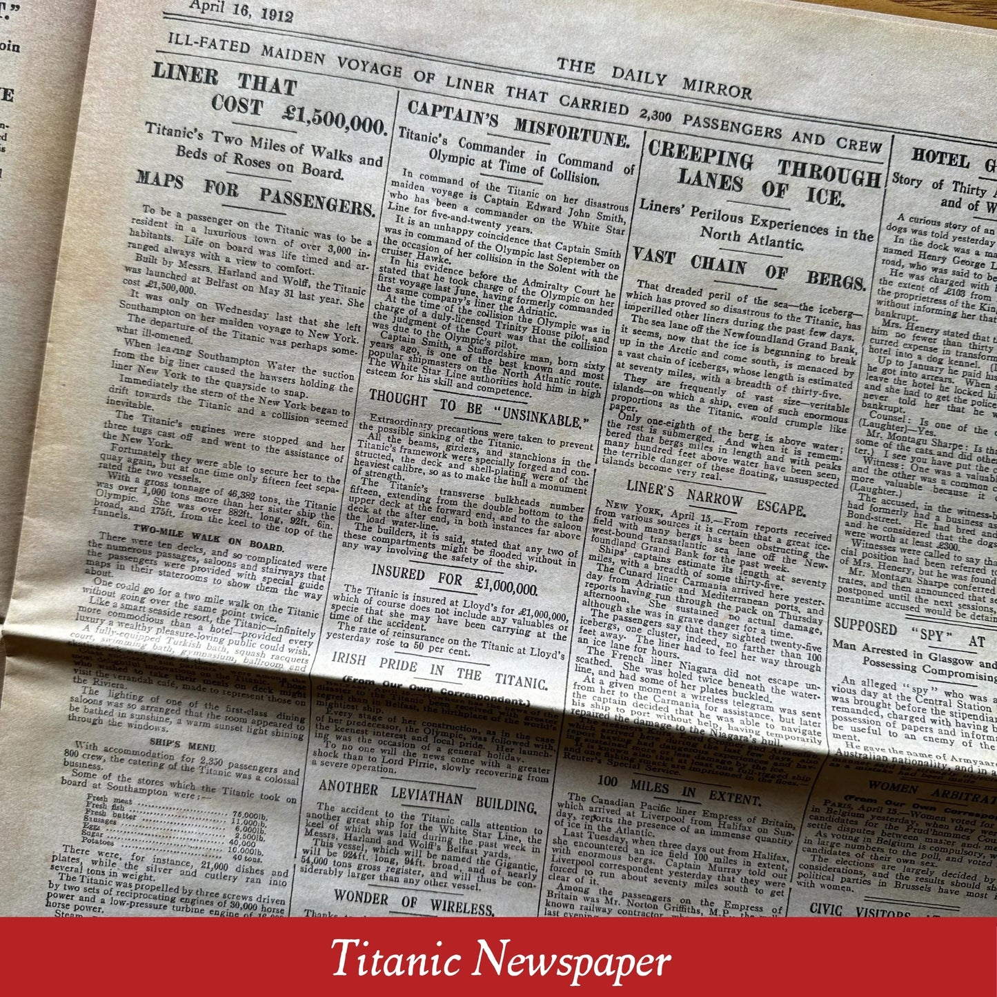 Replica Newspapers on the D-Day Landing and Titanic