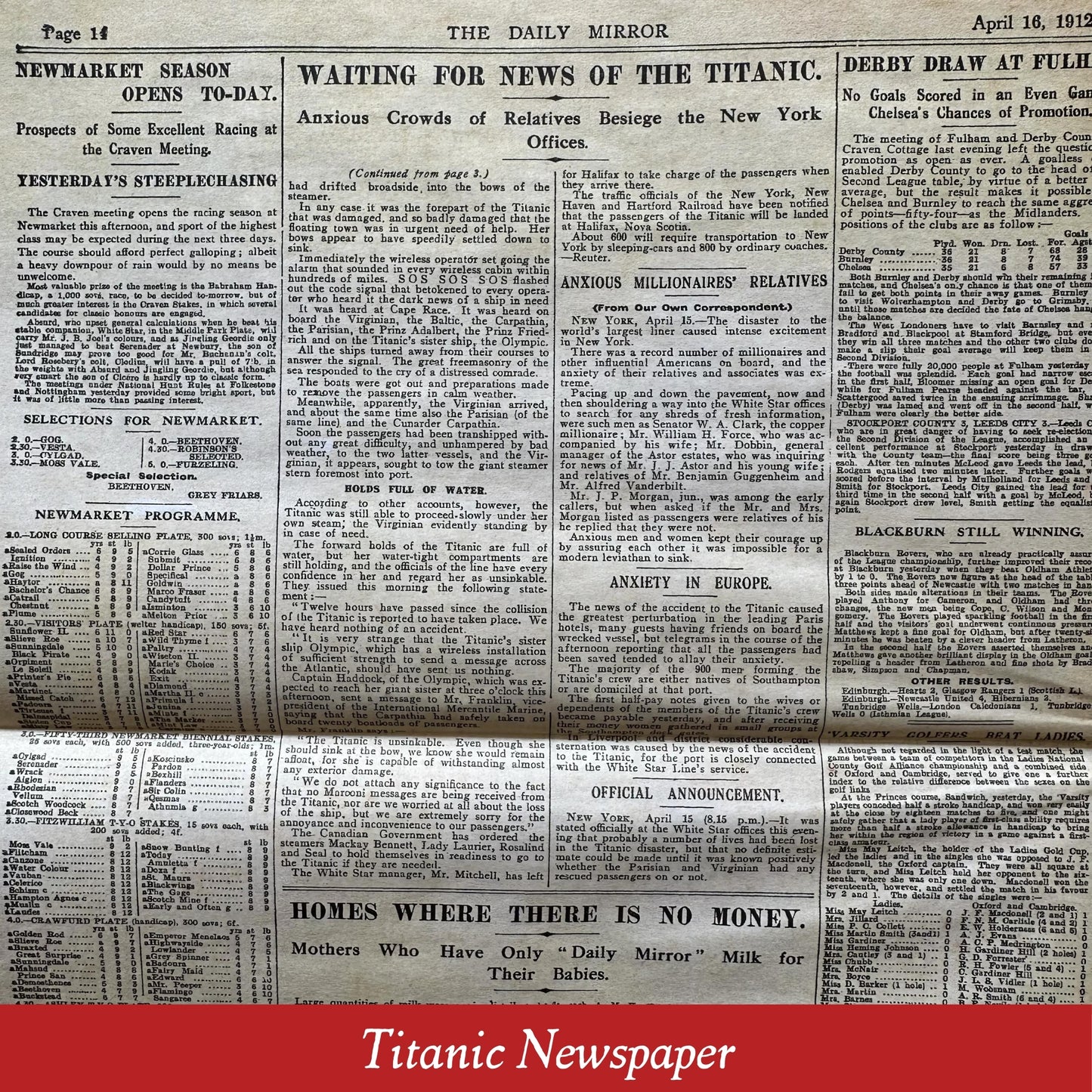 Replica Newspapers on the D-Day Landing and Titanic