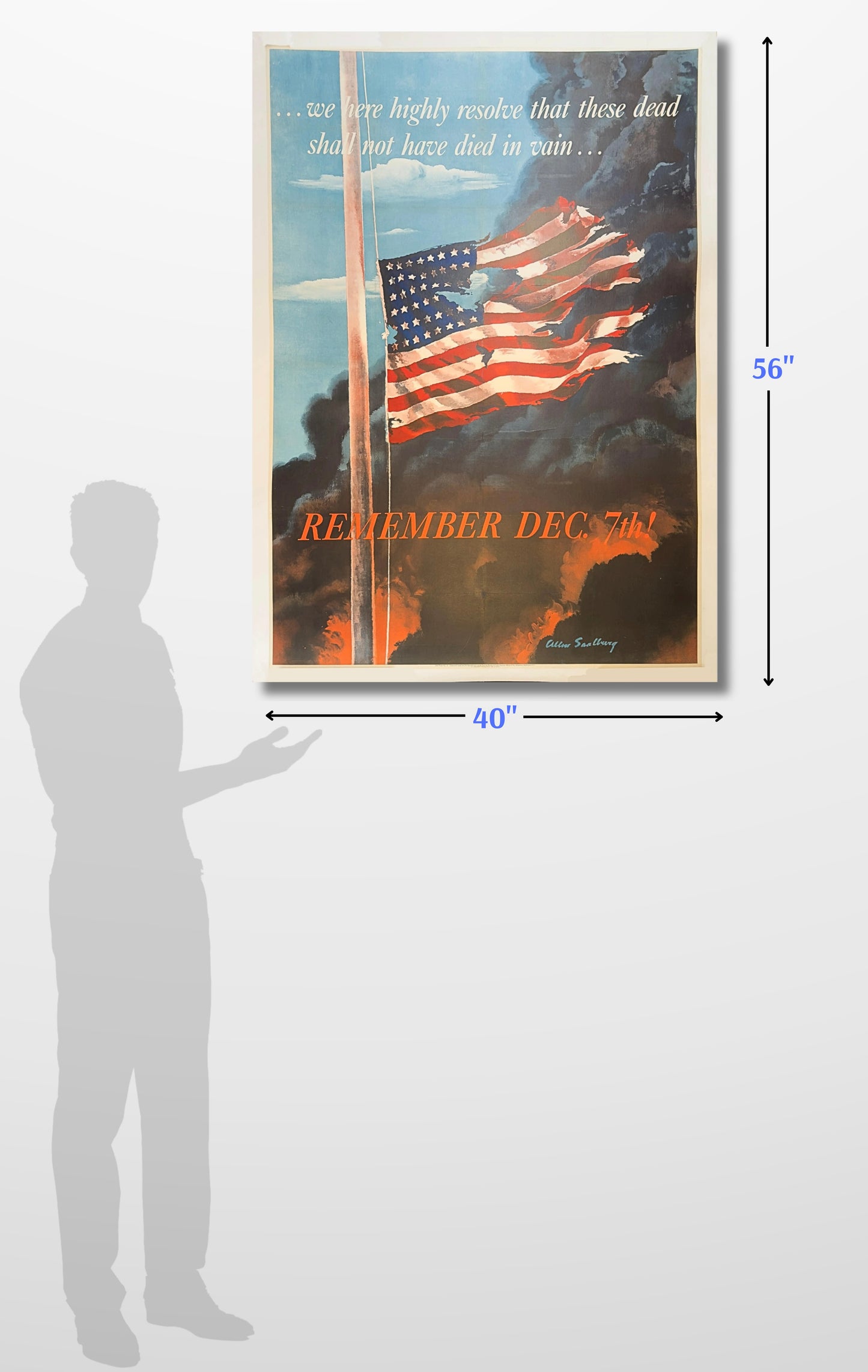 Original "Remember Dec. 7th!" WWII Posters — Linen backed — Two sizes, one very large