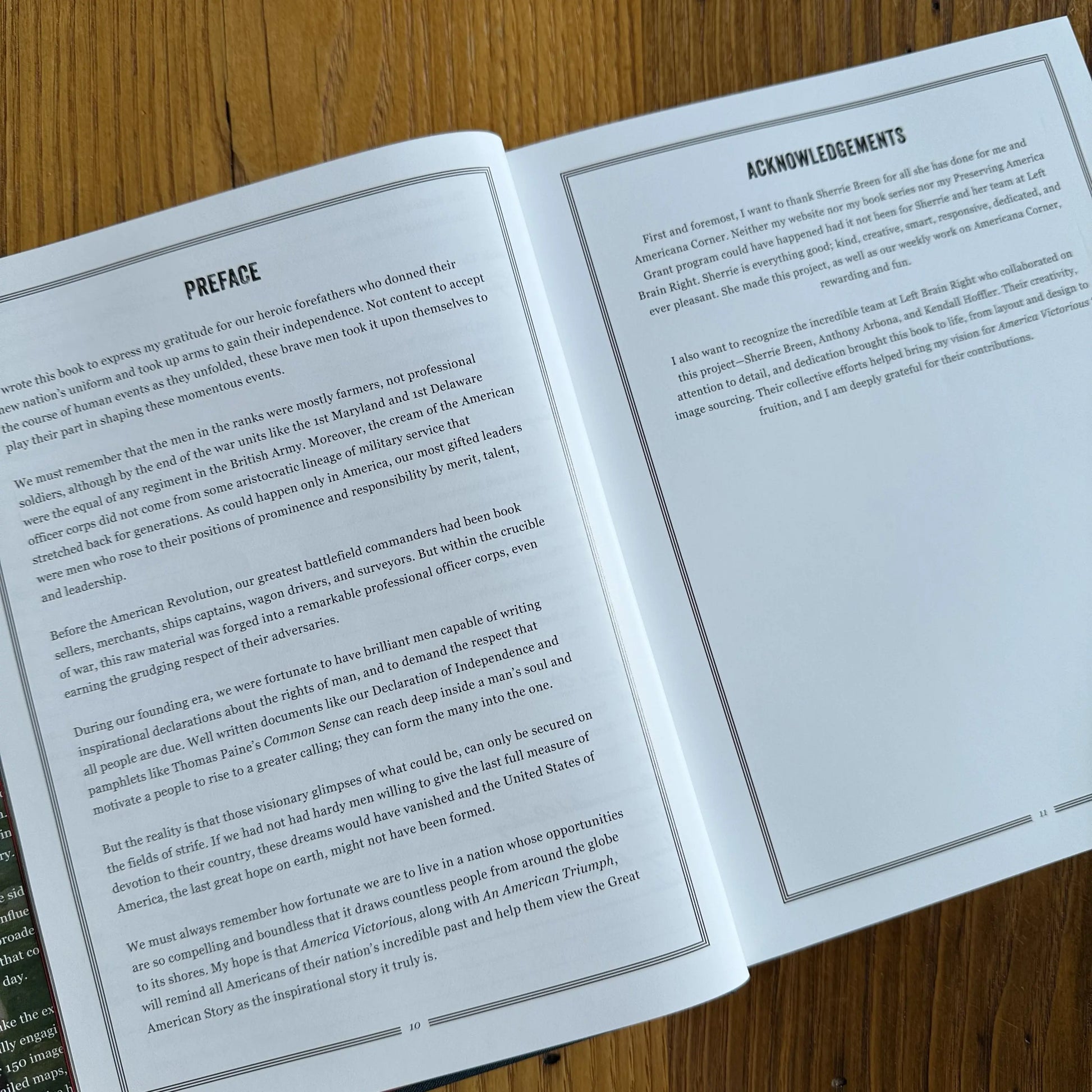 Acknowledgement page of "America Victorious" — Signed by author, Tom Hand from The History List store