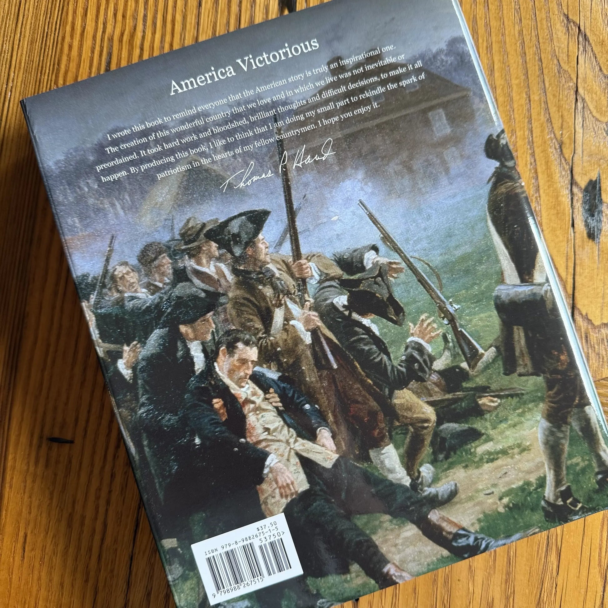 Back cover of "America Victorious" — Signed by author, Tom Hand from The History List store