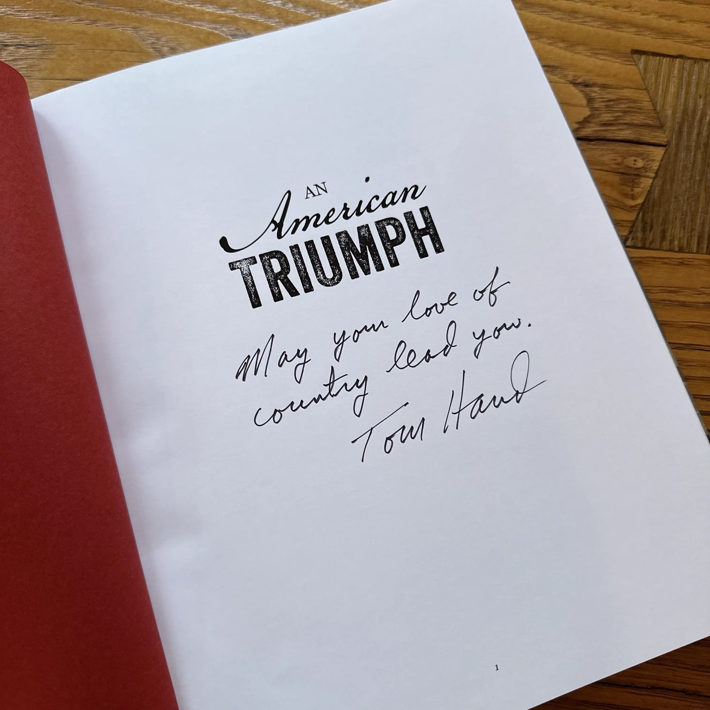 Signed copy of the "An American Triumph: America’s Founding Era through the Lives of Ben Franklin, George Washington, and John Adams" - Signed by the author Tom Hand from The History List store