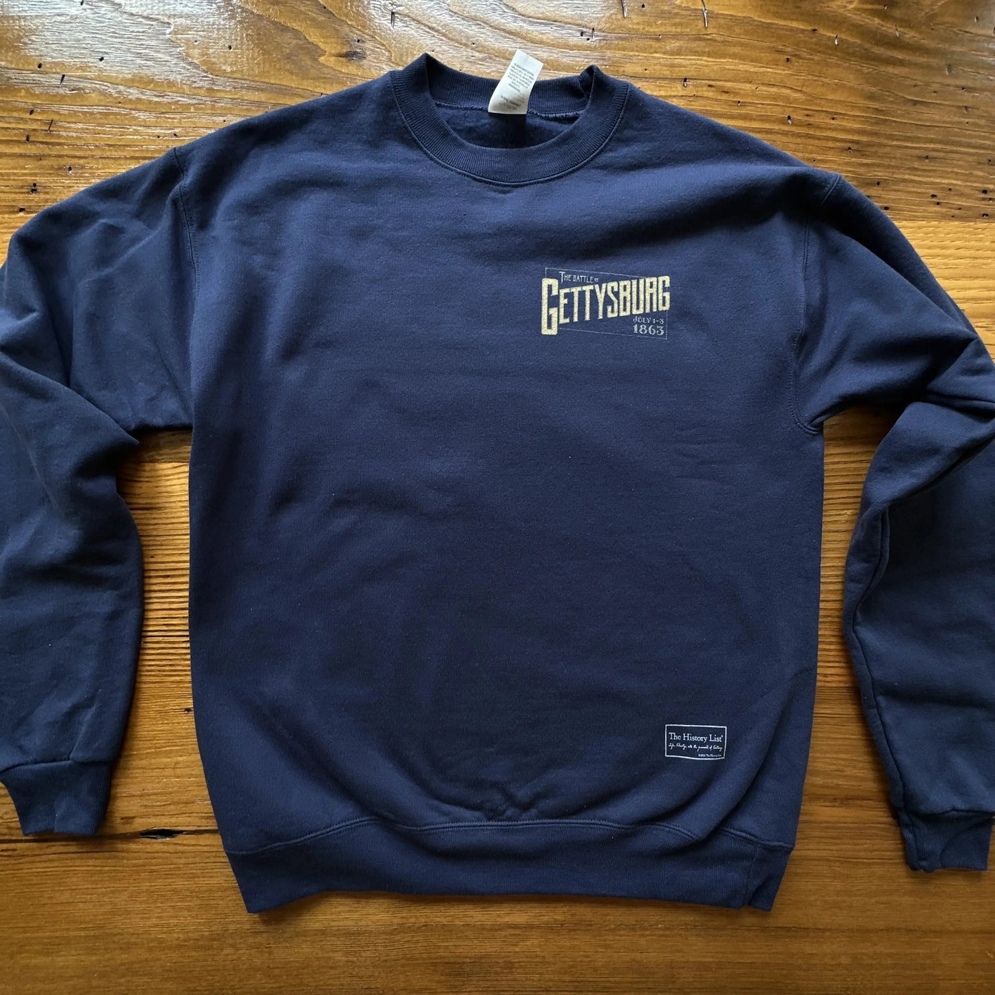 Front of "The Battle of Gettysburg" Crewneck sweatshirt from The History List store