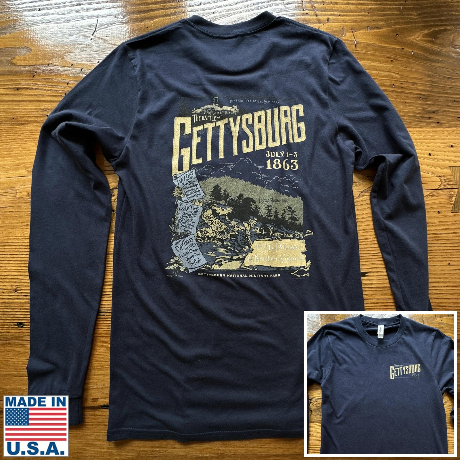 "The Battle of Gettysburg" Long-sleeved shirt from The History List store