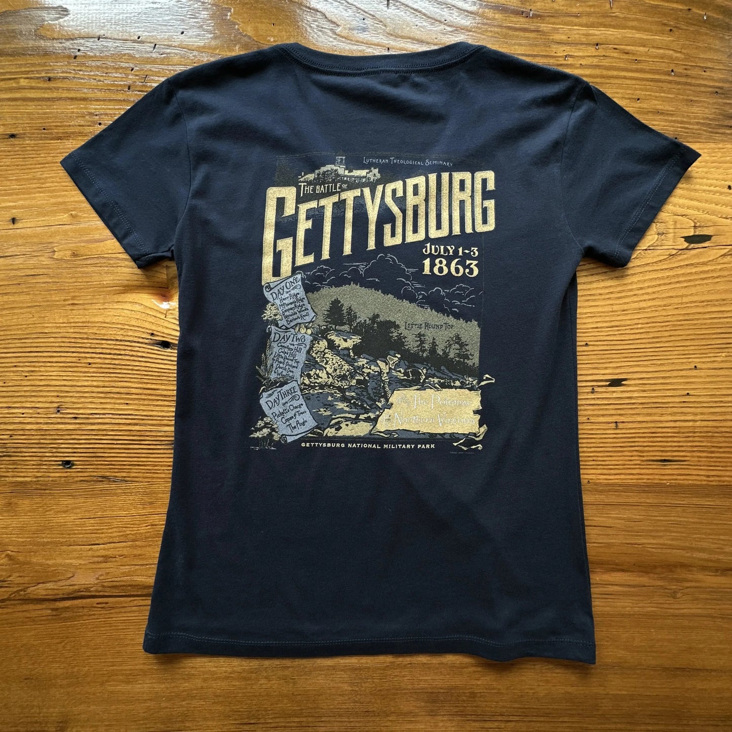 Back of "The Battle of Gettysburg" Women's V-neck shirt from The History List store