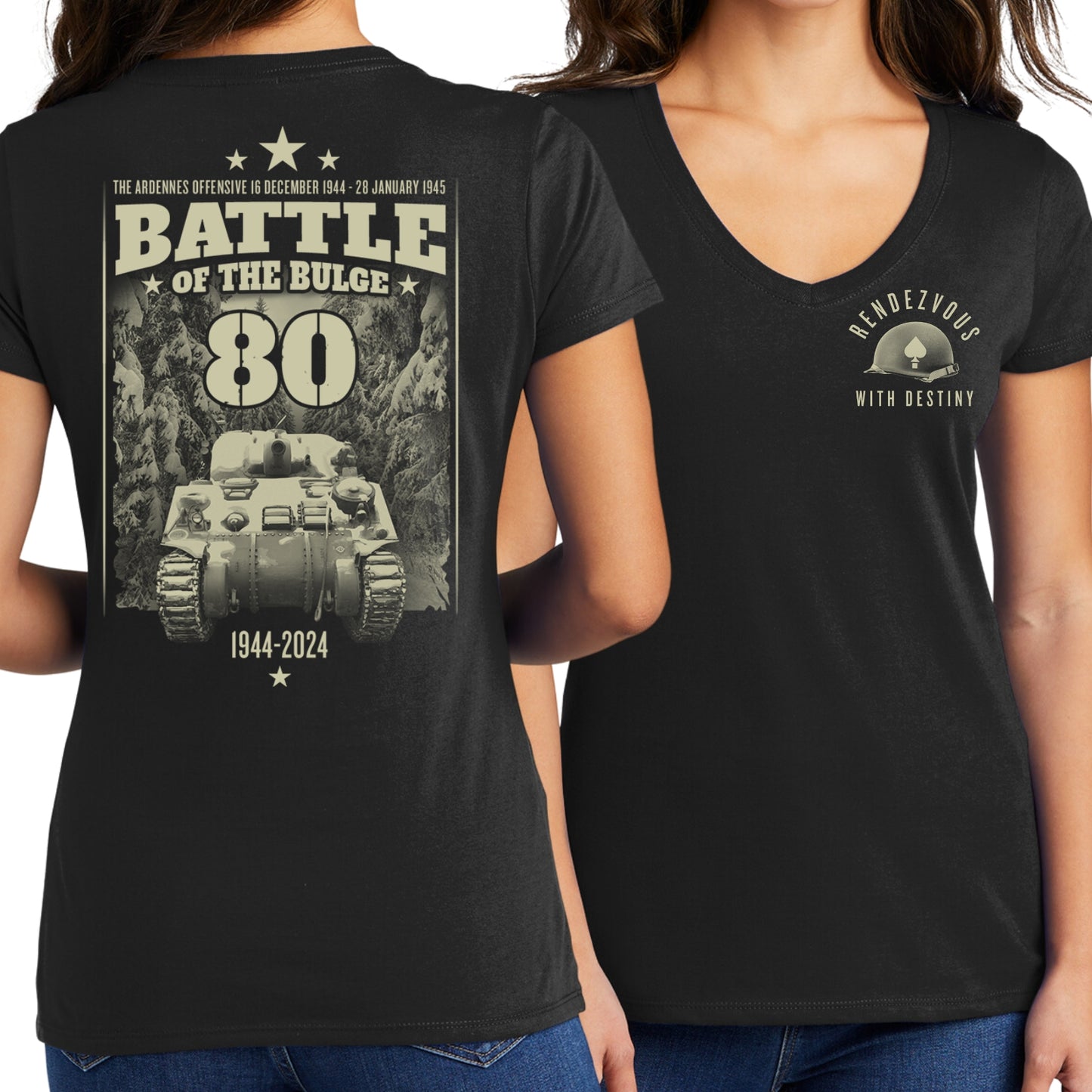 The Battle of the Bulge - 80th Anniversary Women's v-neck shirt