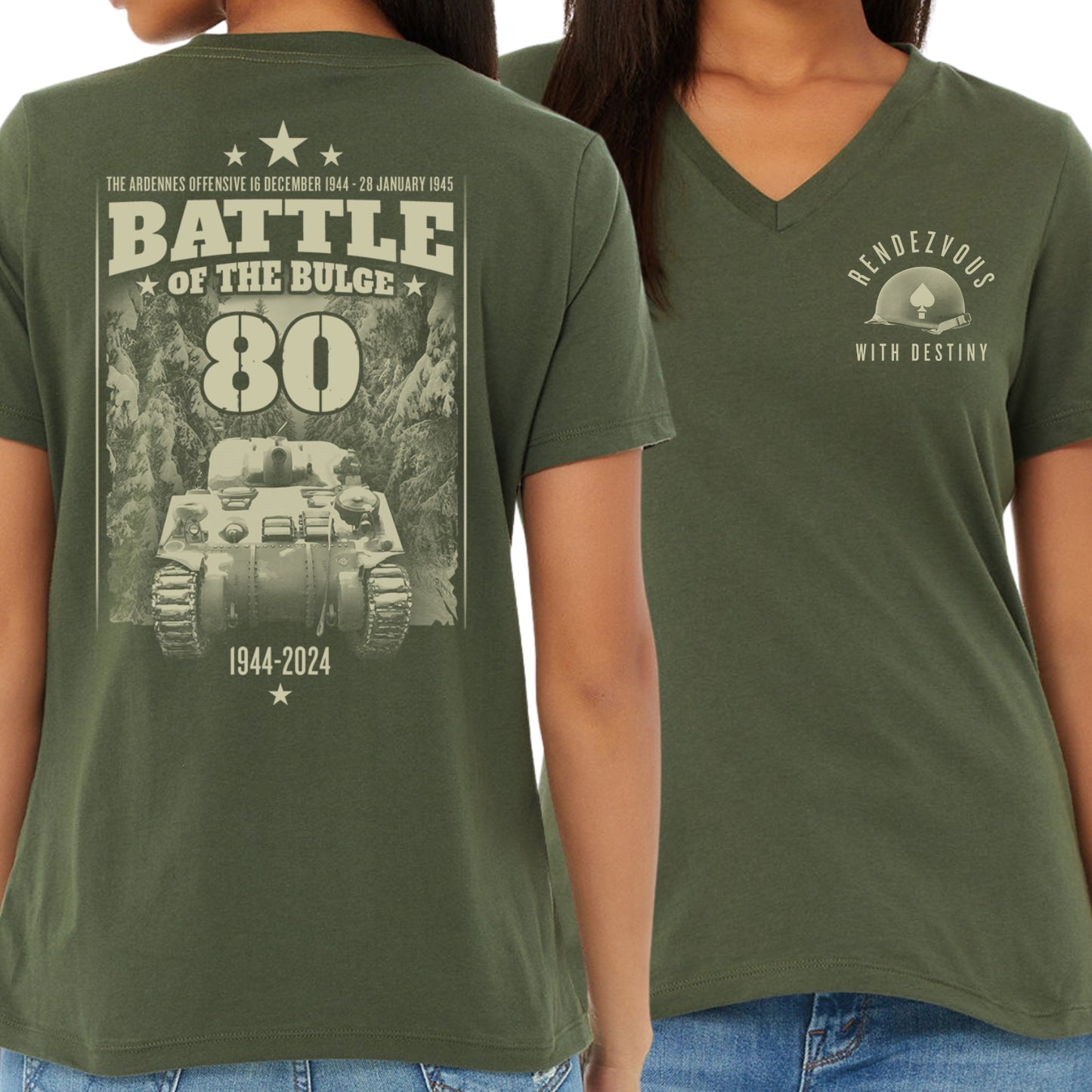 The Battle of the Bulge - 80th Anniversary Women's v-neck shirt