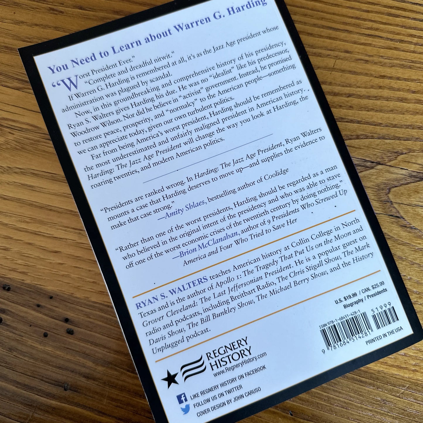 "The Jazz Age President: Defending Warren G. Harding" — Signed by the author, Ryan S. Walters