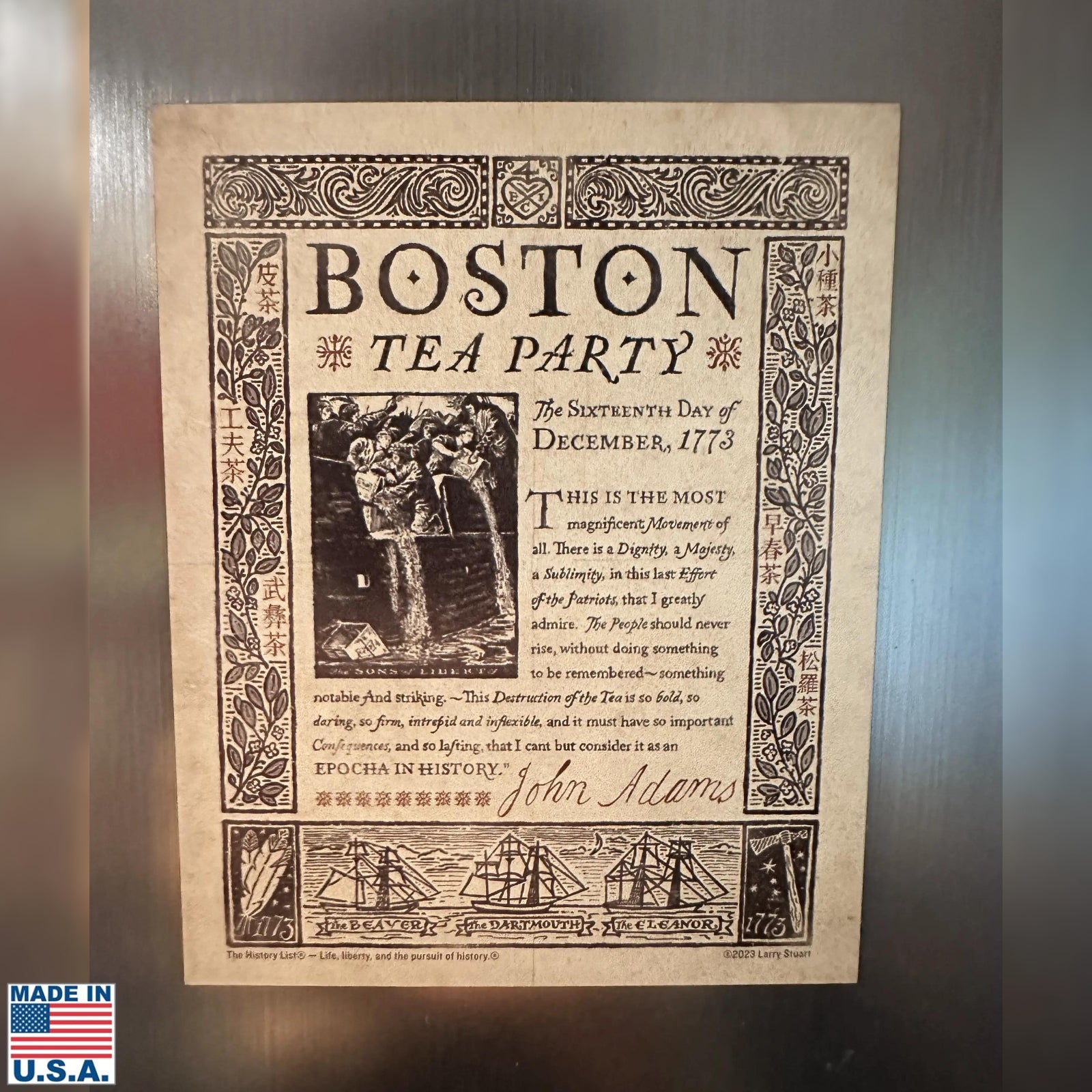 Boston Tea Party 250th Anniversary Magnet from The History List store