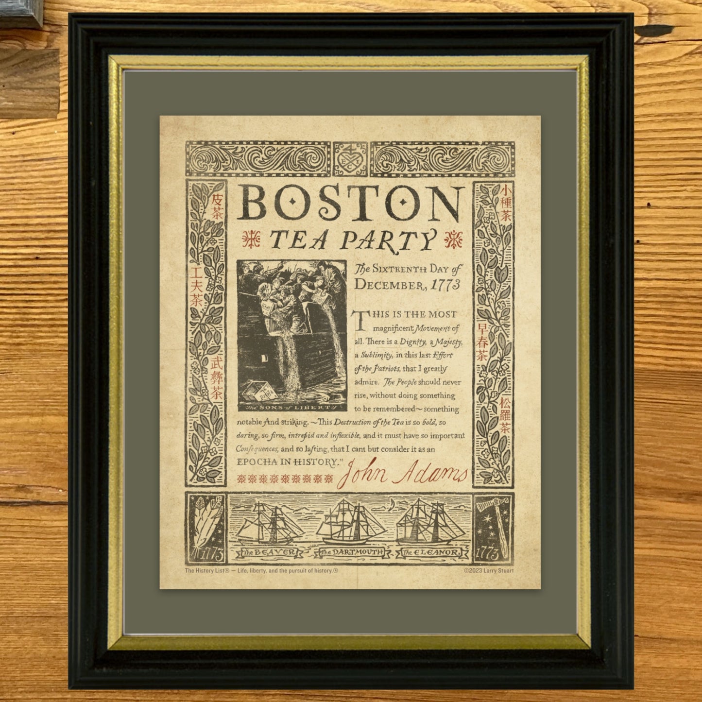 Boston Tea Party 250th Anniversary Limited edition framed print