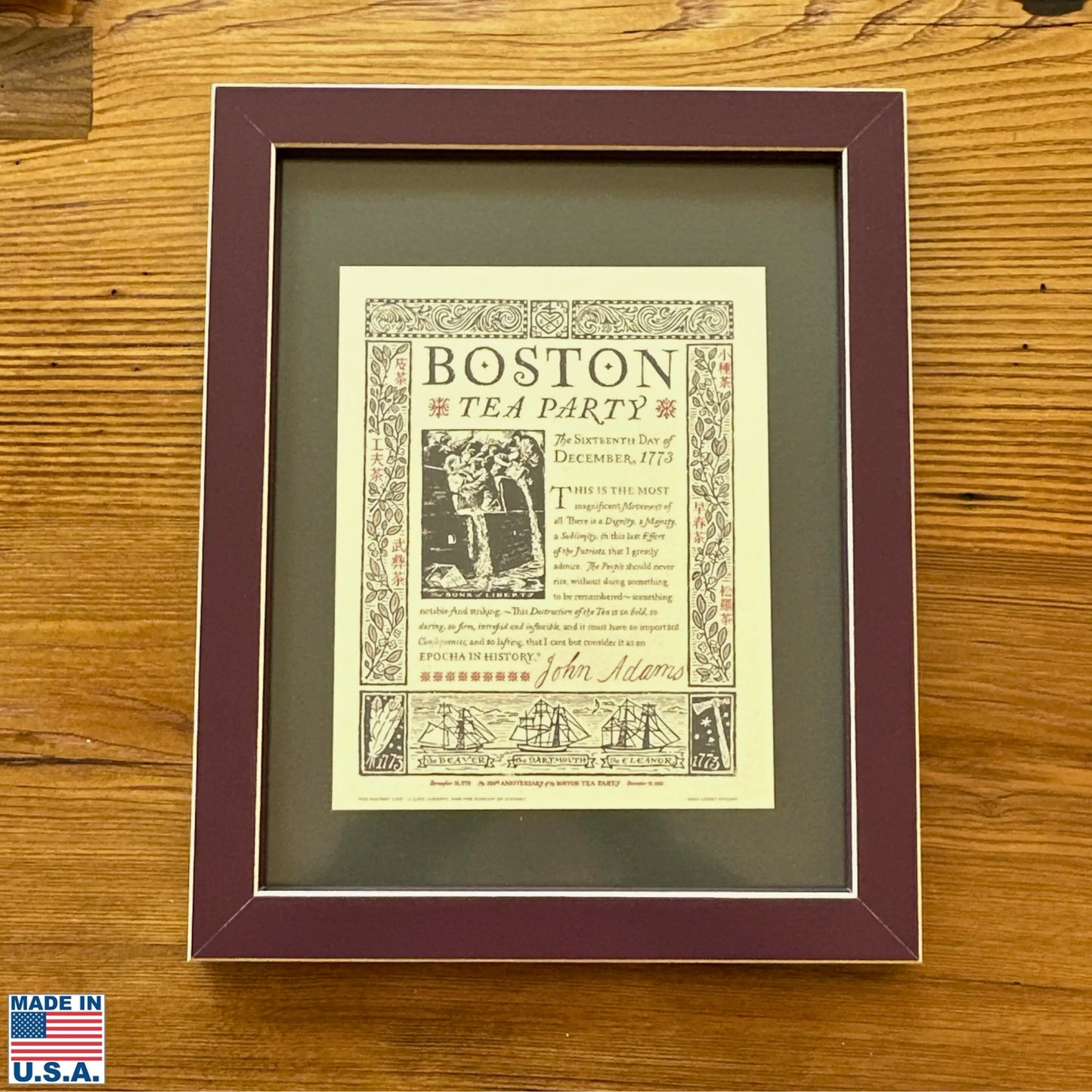 Boston Tea Party 250th Anniversary Limited edition framed print