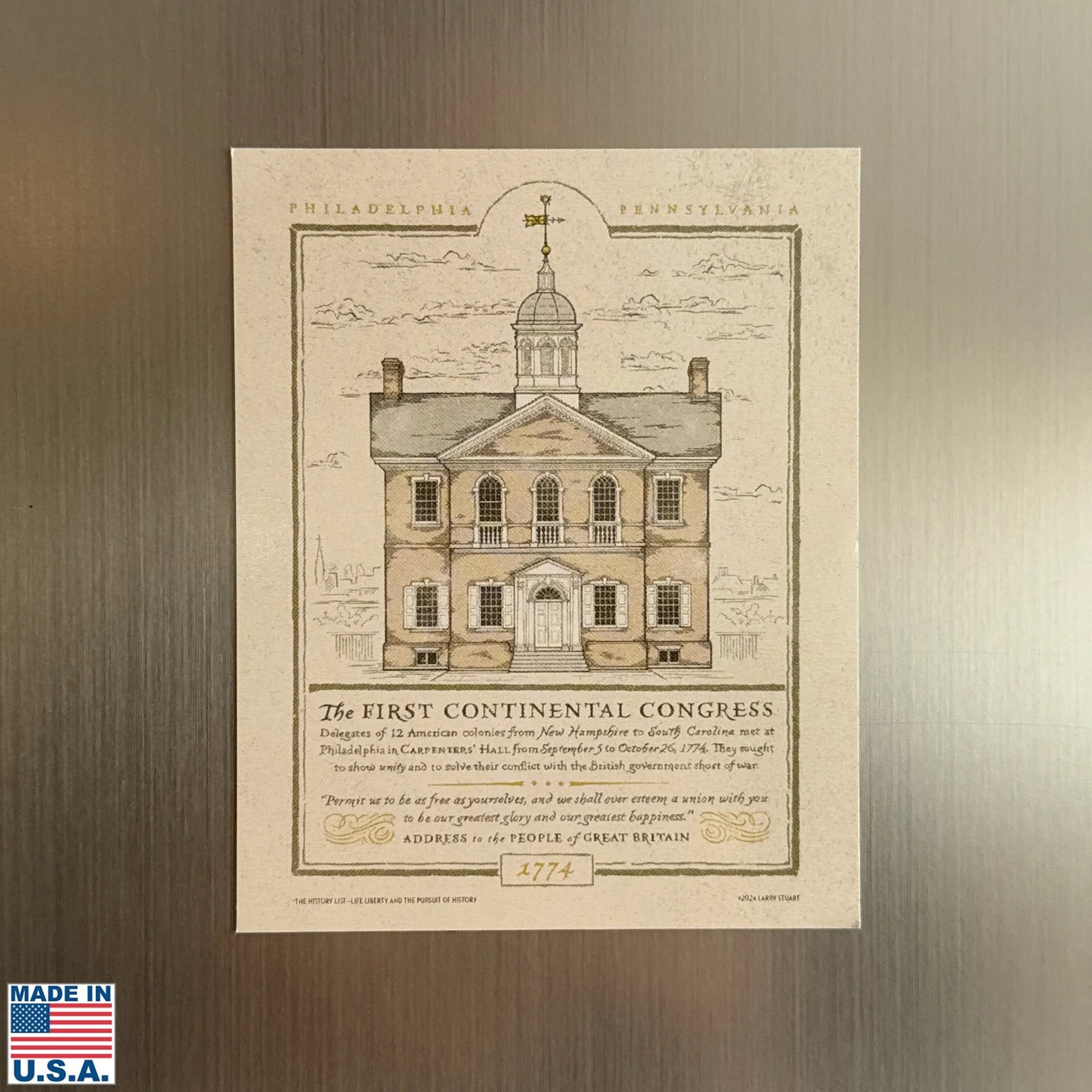 "The First Continental Congress — Carpenters' Hall" 250th Anniversary Magnet from The History List