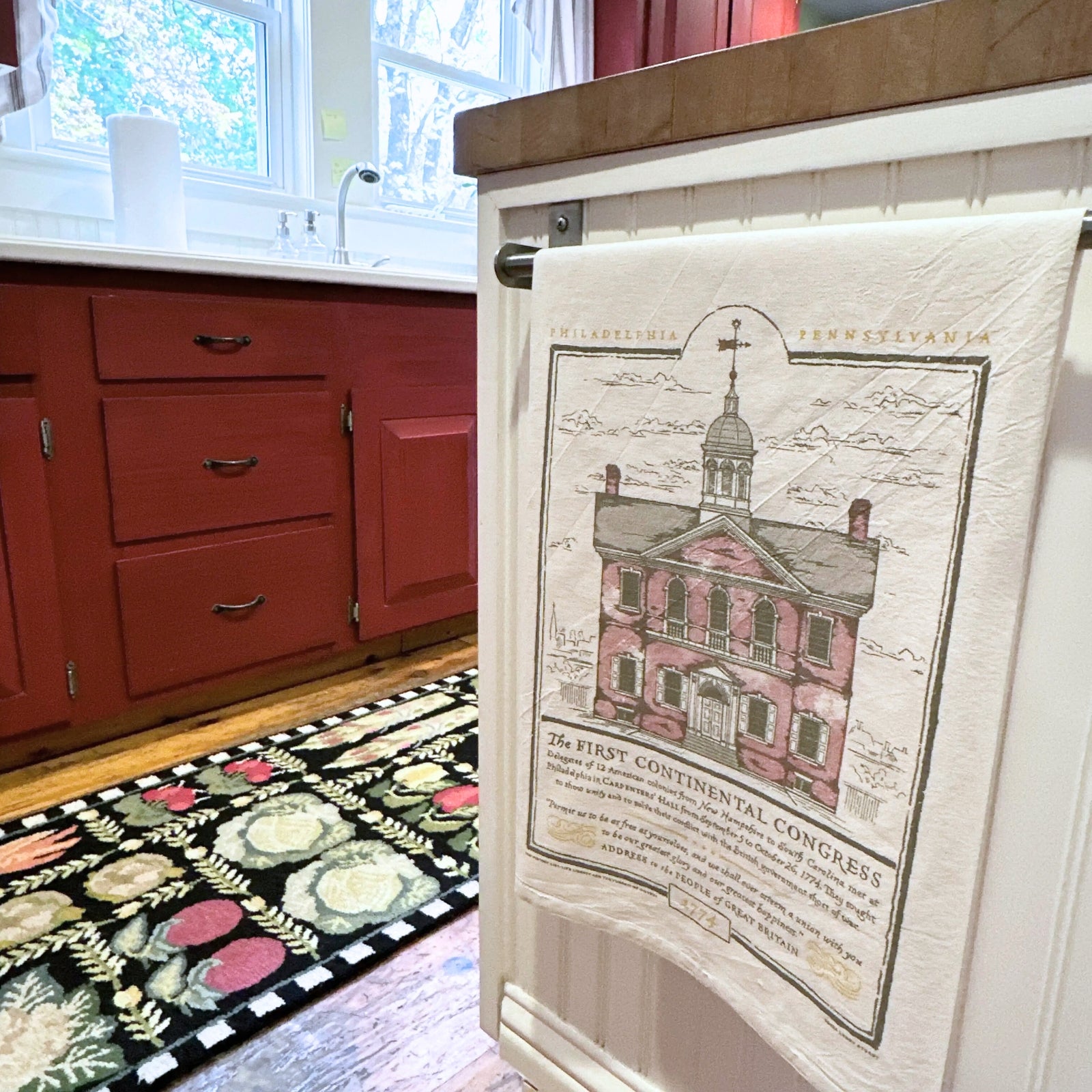 "The First Continental Congress — Carpenters' Hall" Tea Towel — Made in America from The History List store