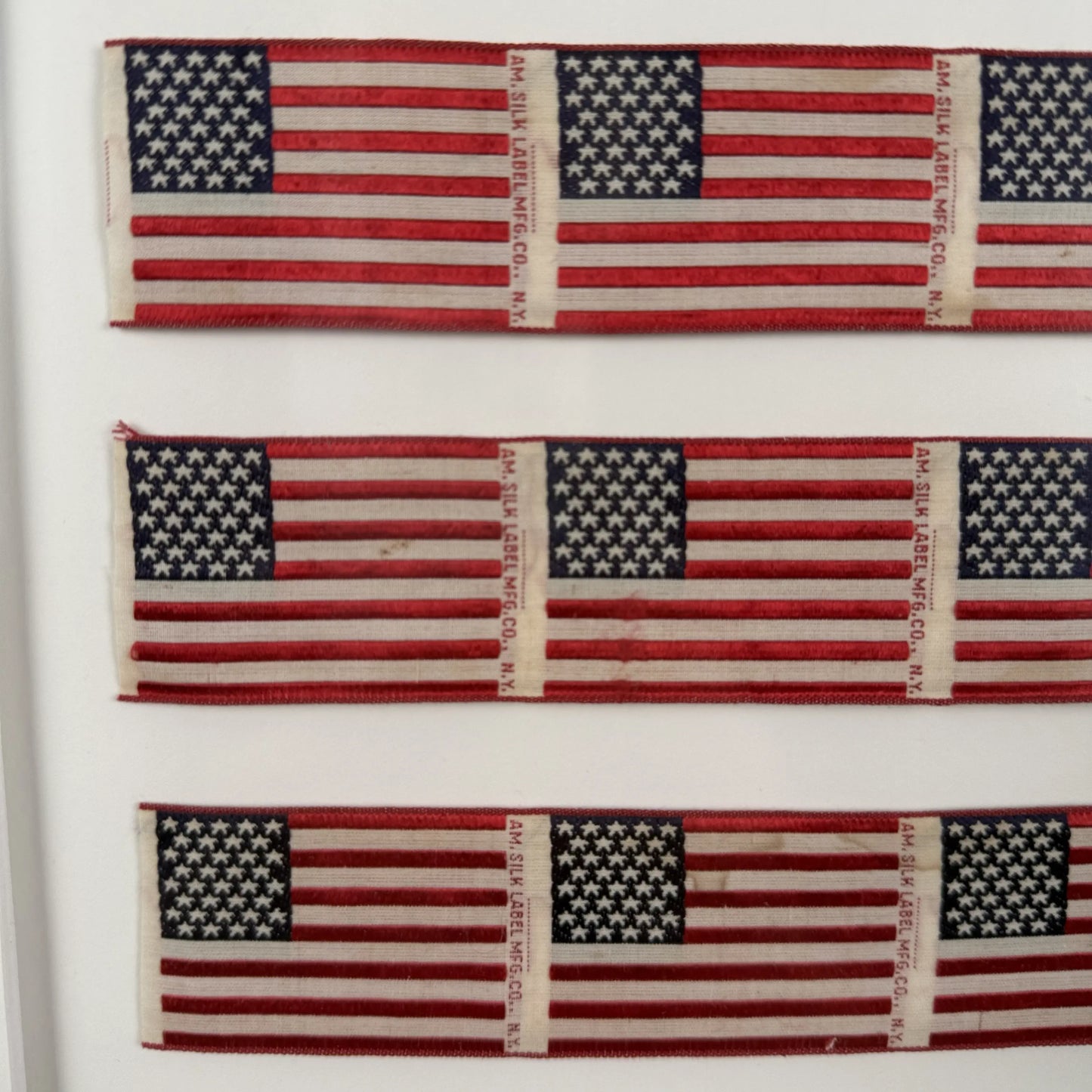 1876 American Centennial Silk Flags — Framed