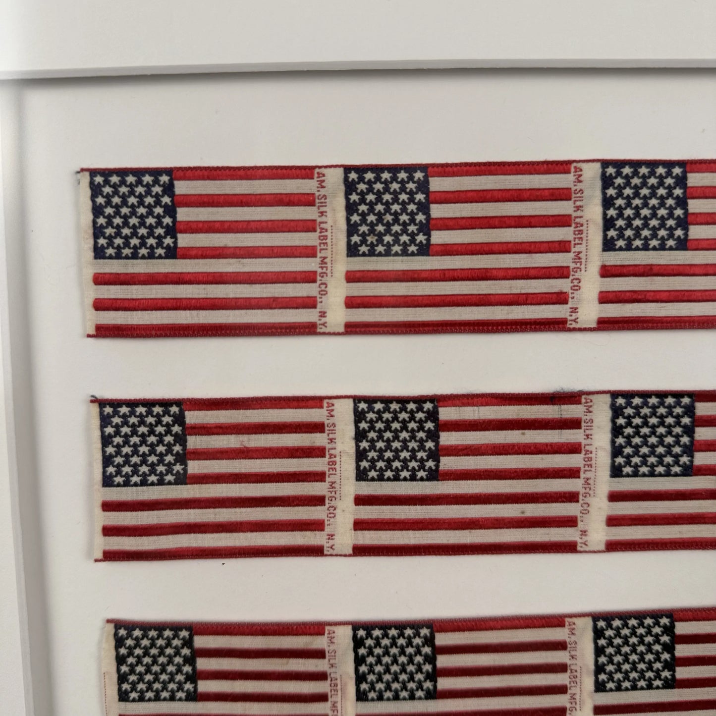 1876 American Centennial Silk Flags — Framed