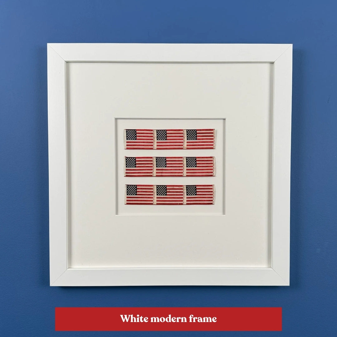 1876 American Centennial Silk Flags — Framed