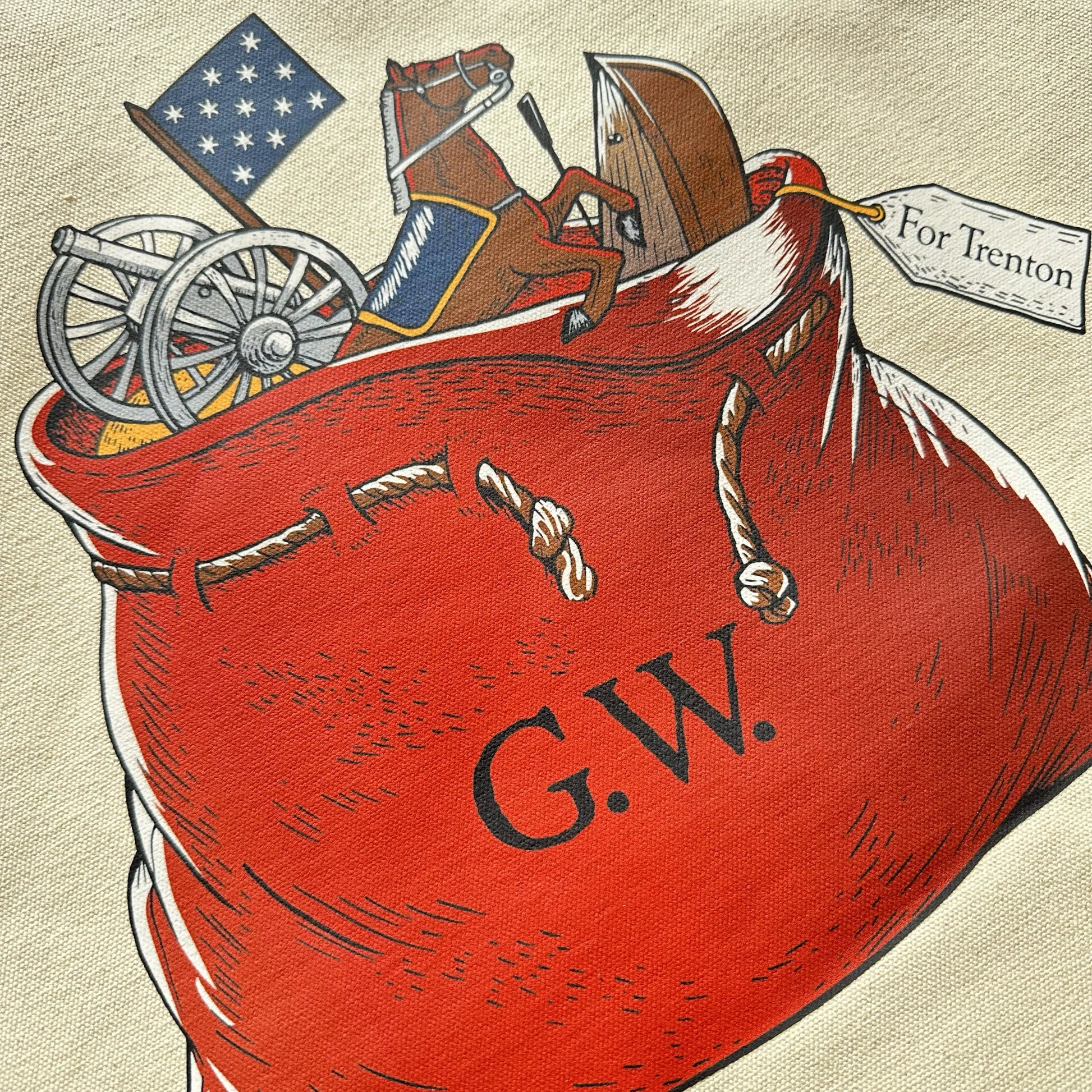 Close-up of Christmas Crossing Tote Bag - George Washington from The History List store