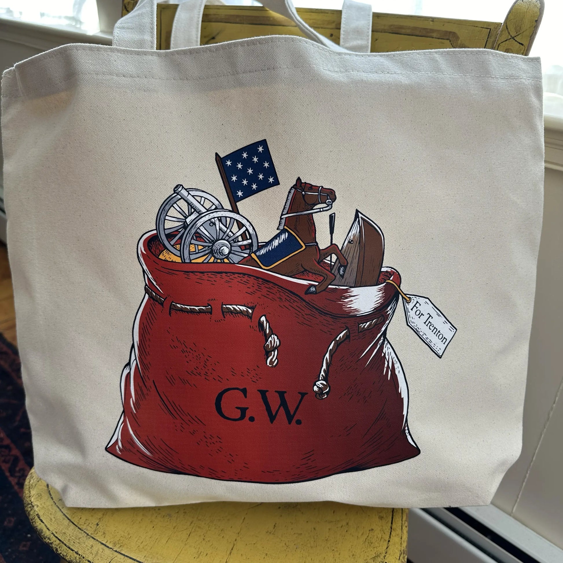 On Chair - Christmas Crossing Tote Bag - George Washington from The History List store