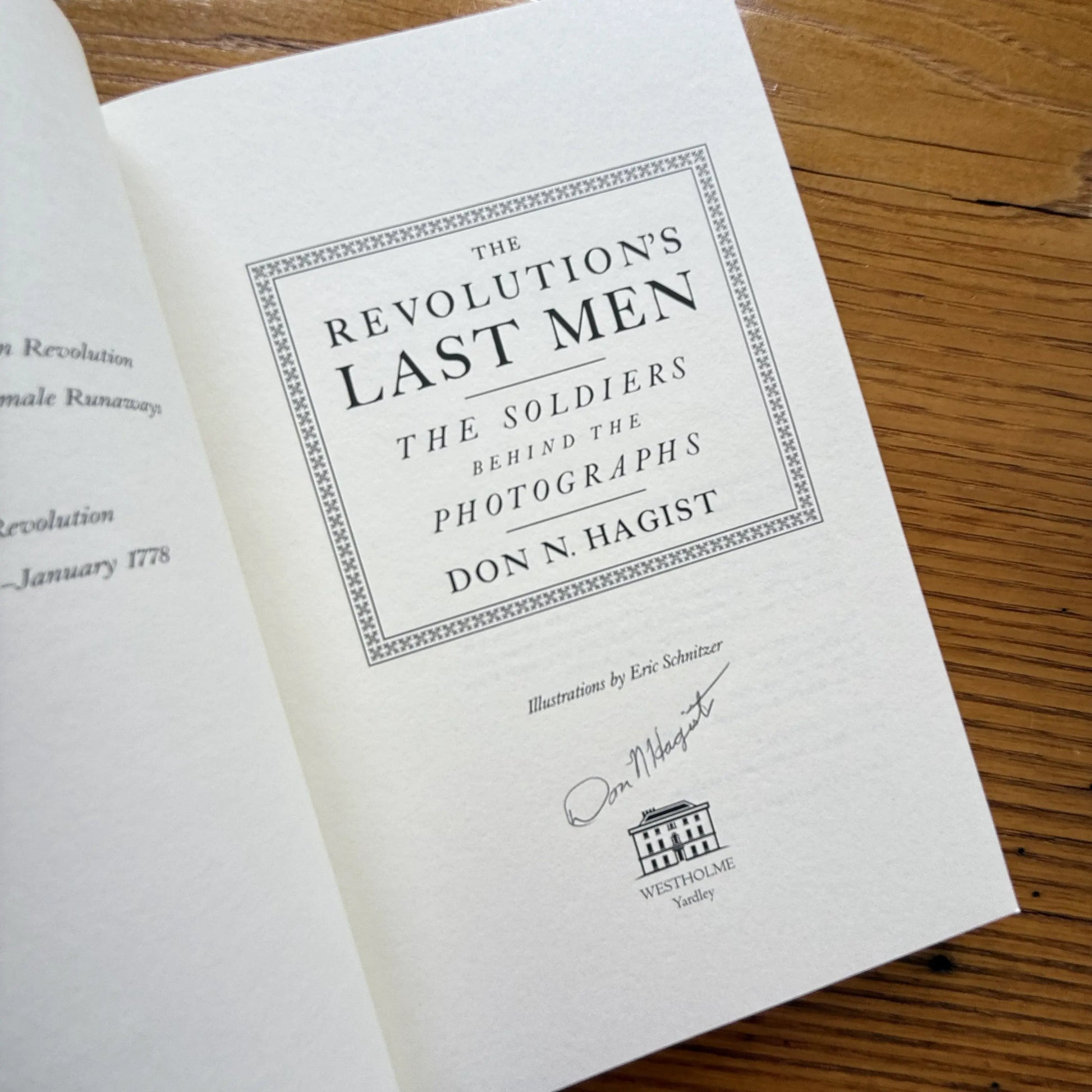 Title Page of "The Revolution's Last Men: The Soldiers Behind the Photographs" — Signed By Author, Don N. Hagist