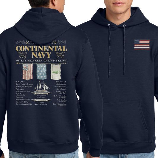 "The Continental Navy" Hooded sweatshirt from The History List store