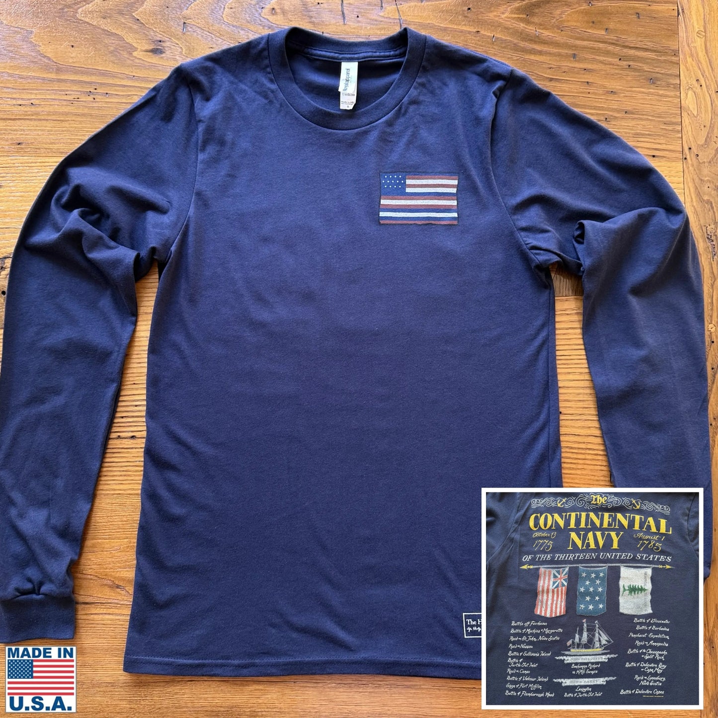The Continental Navy Made in America Long-sleeved shirt from The History List Store