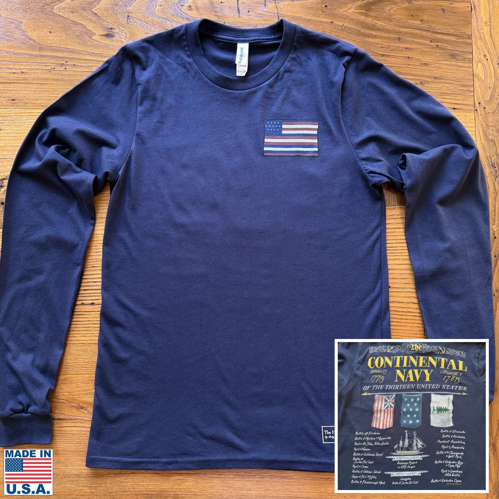 The Continental Navy Made in America Long-sleeved shirt from The History List Store