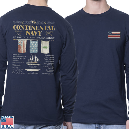 "The Continental Navy" Made in America Long-sleeved Shirt from The History List store