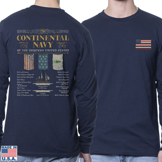 "The Continental Navy" Made in America Long-sleeved Shirt from The History List store