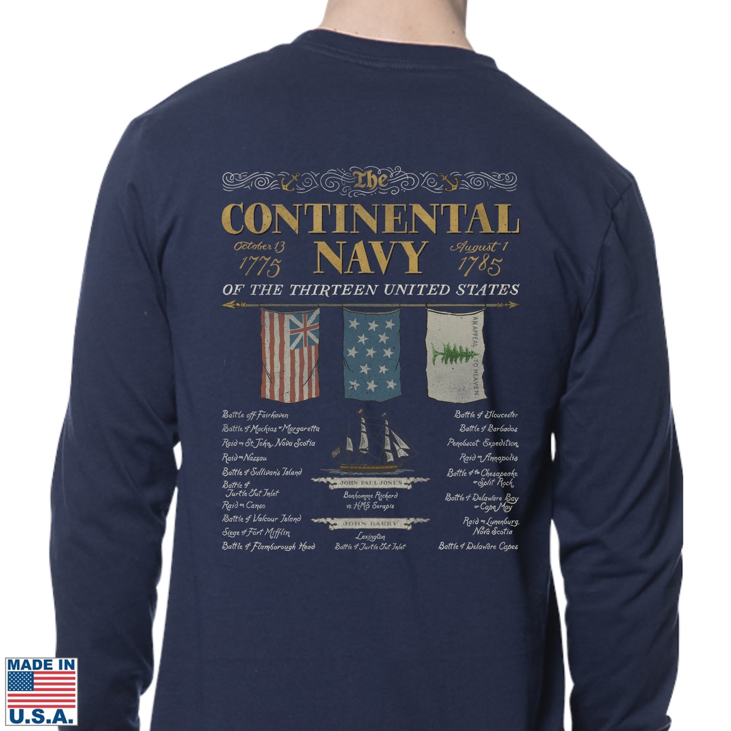"The Continental Navy" Made in America Long-sleeved Shirt