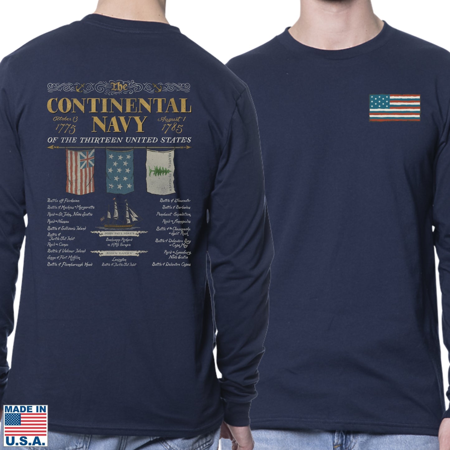 "The Continental Navy" Made in America Long-sleeved Shirt