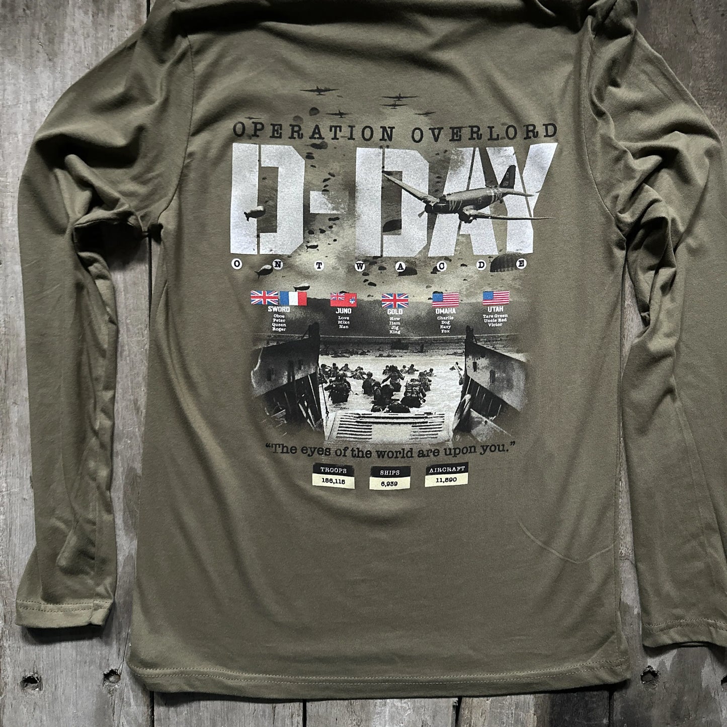 Back of D-Day Operation Overlord Long-sleeved shirt from The History List store