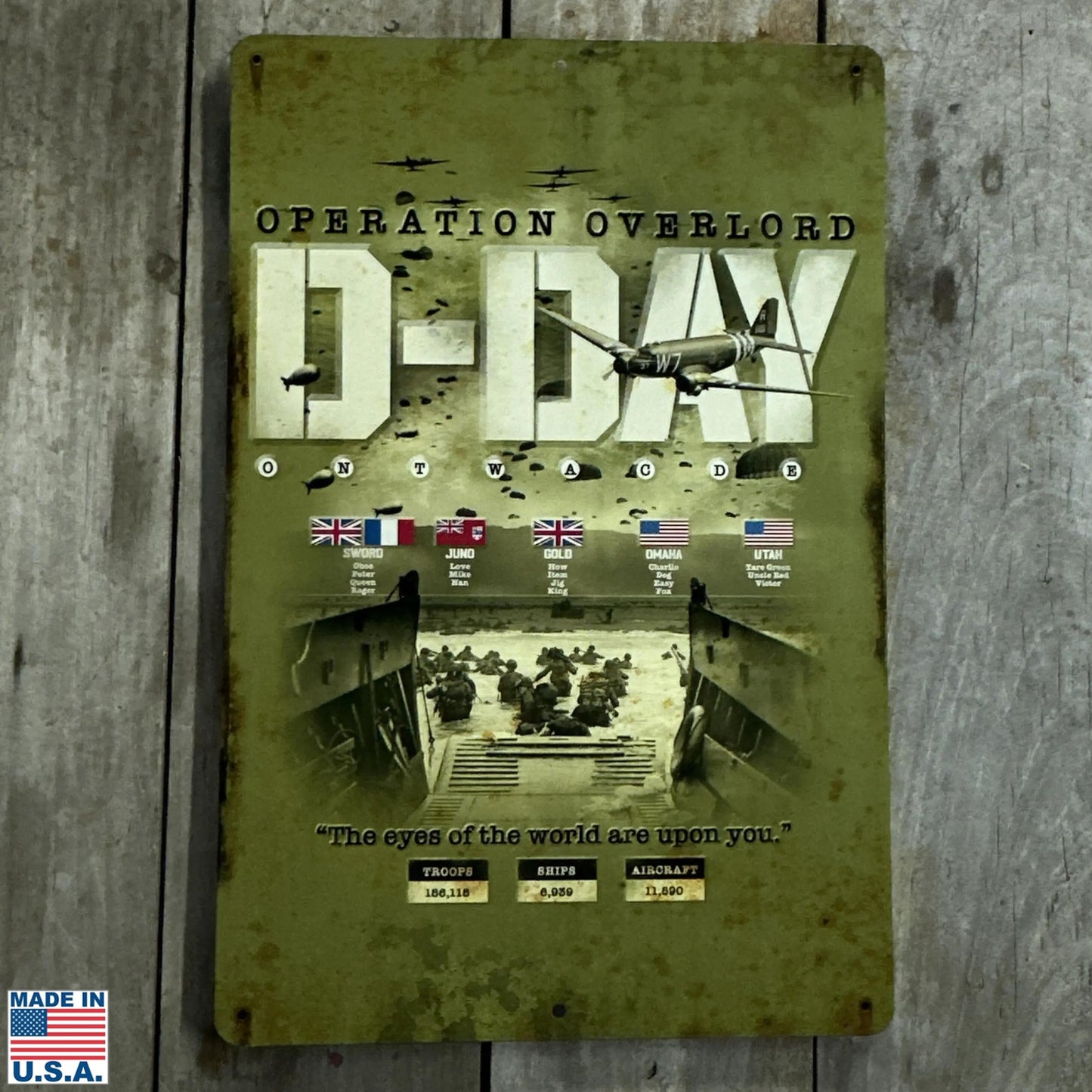 D-Day Operation Overlord Metal Sign – Made in America