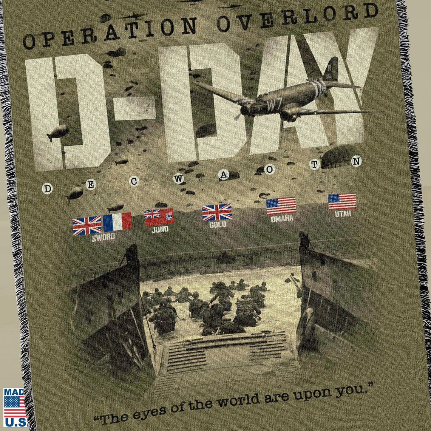 D-Day Operation Overlord Woven Blanket — Made in America