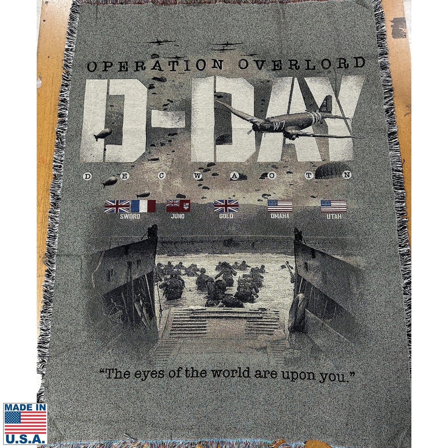 D-Day Operation Overlord Woven Blanket — Made in America from The History List store