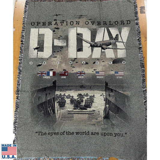 D-Day Operation Overlord Woven Blanket — Made in America from The History List store
