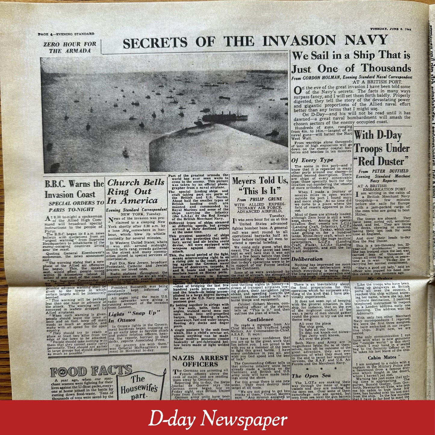 Replica Newspapers on the D-Day Landing and Titanic