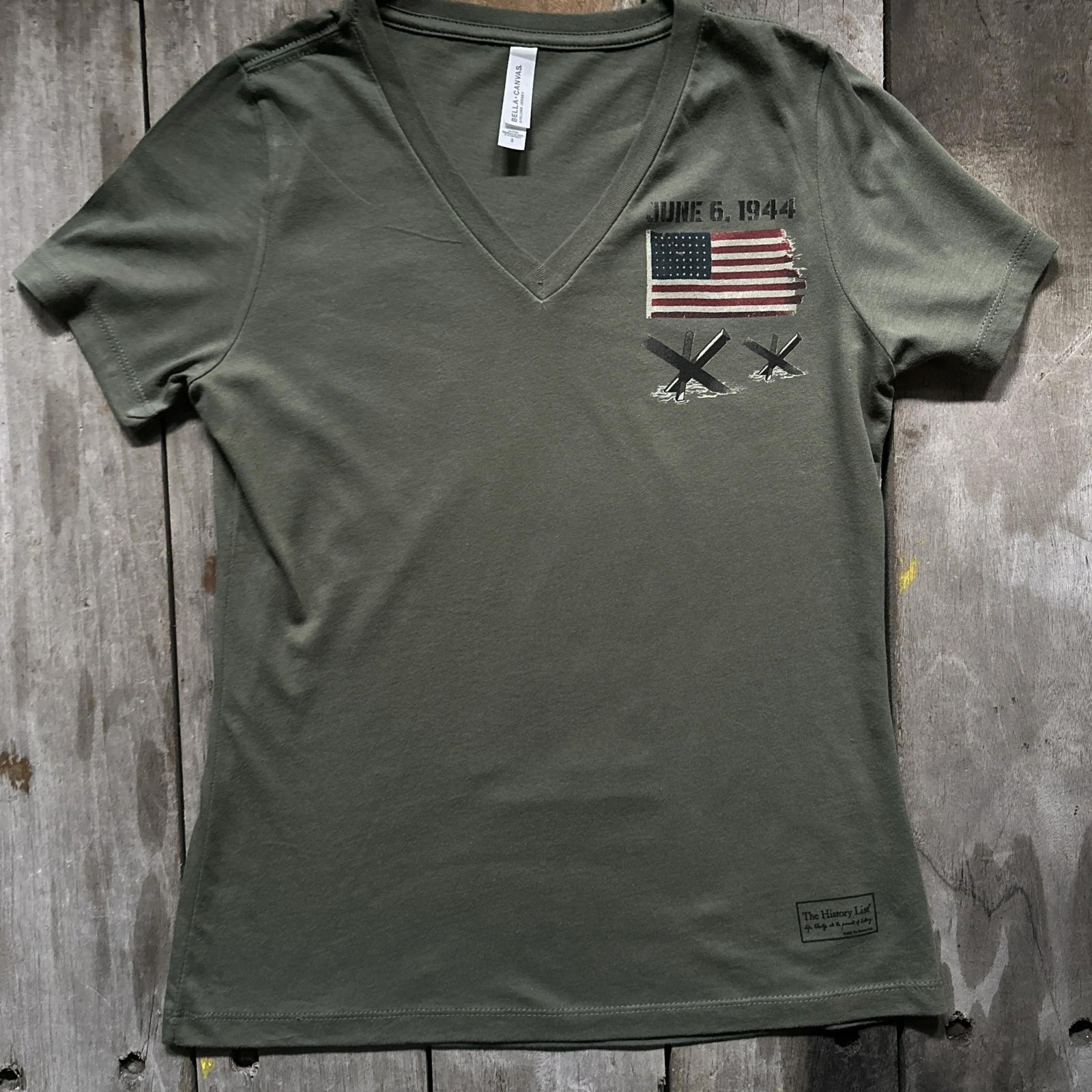 Front of D-Day Operation Overlord Women's v-neck shirt from The History List store