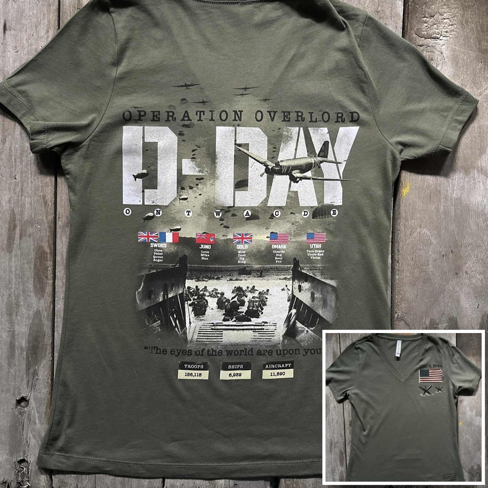 D-Day Operation Overlord Women's v-neck shirt from The History List store