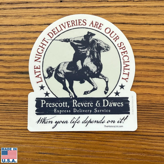 "Prescott, Revere & Dawes Express Delivery Service" Sticker from The History List store