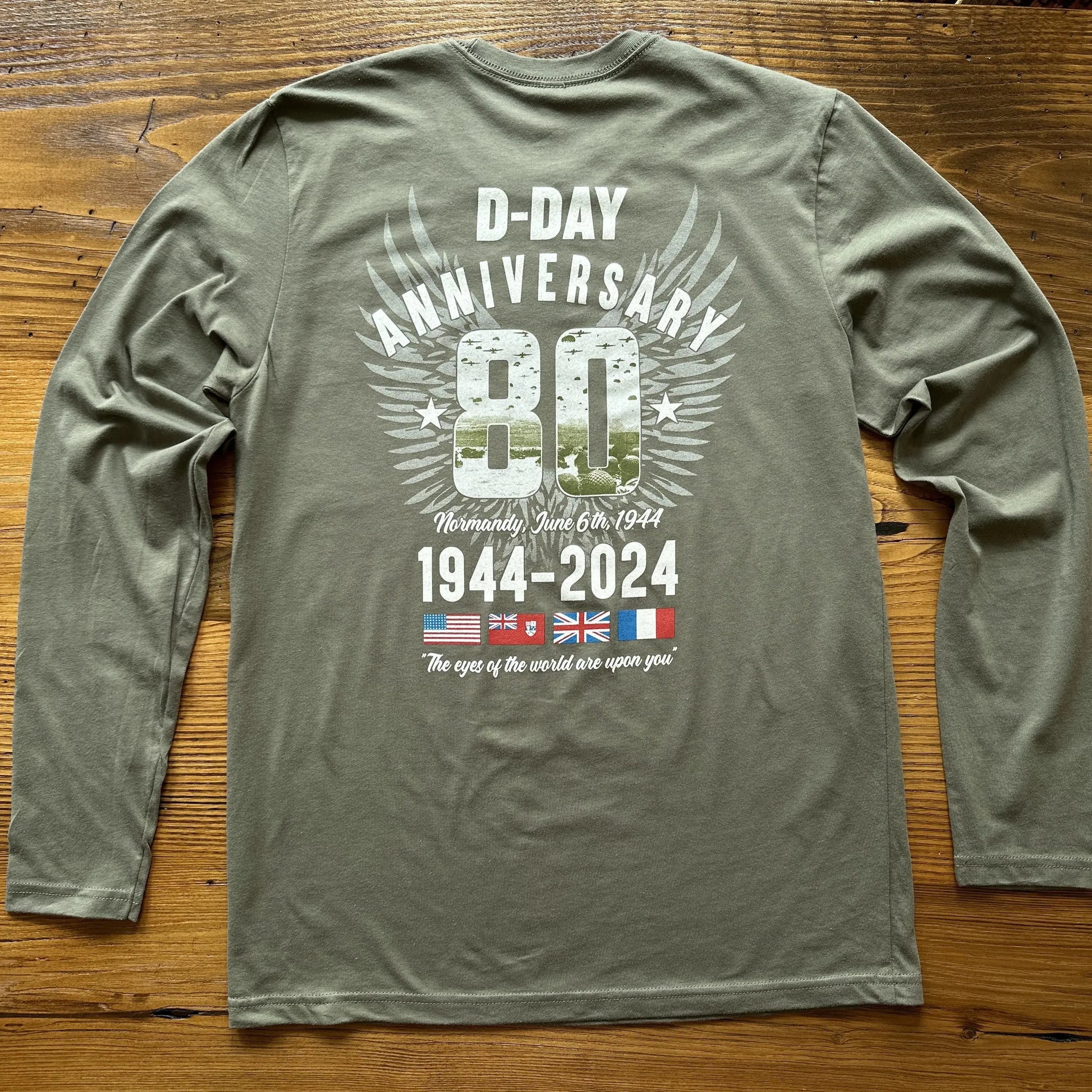 Back of D-Day 80th Anniversary Long-sleeved shirt from The History List store