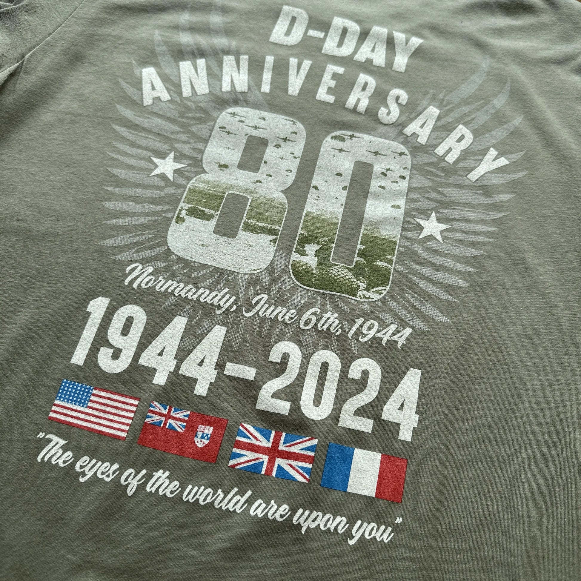 Close-up of the Back of D-Day 80th Anniversary Long-sleeved shirt from The History List store
